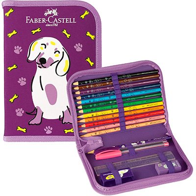 Estojo Completo Coleção Pets Faber-Castell, Cachorro PT 1 UN