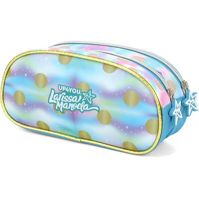 Estojo Escolar Duplo Poliéster UP4YOU Slime, EI34254UP 0200, Luxcel - PT 1 UN