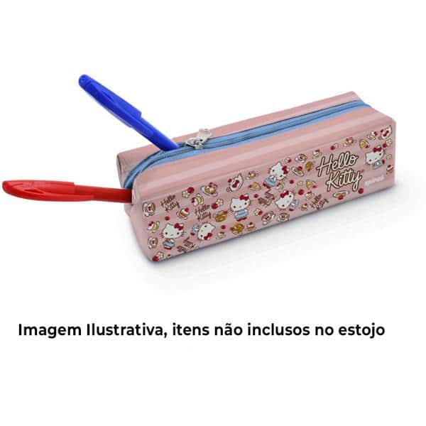 Estojo escolar poliéster, Hello Kitty, K2219, Spiral Hki - PT 1 UN