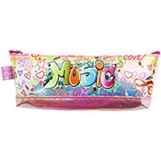 Estojo escolar, PU, Music, Rosa, A2415, Spiral - PT 1 UN