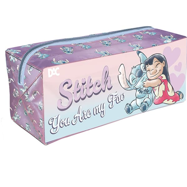 Estojo escolar em PVC cristal, Stitch, 5382, DAC - PT 1 UN