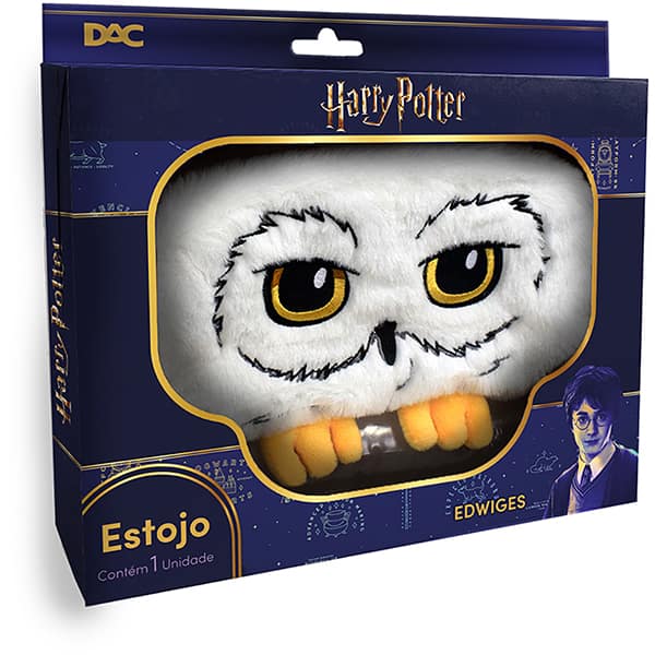 Estojo escolar em pelúcia Fluffy, Edwiges Harry Potter, 5332, DAC - PT 1 UN