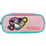Estojo escolar em poliéster, Hello Kitty e amigos, 15996, Xeryus - PT 1 UN