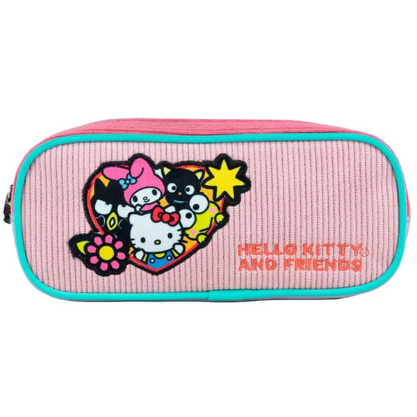Estojo escolar em poliéster, Hello Kitty e amigos, 15996, Xeryus - PT 1 UN