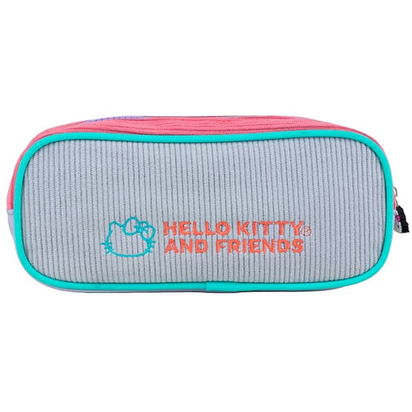 Estojo escolar em poliéster, Hello Kitty e amigos, 15996, Xeryus - PT 1 UN