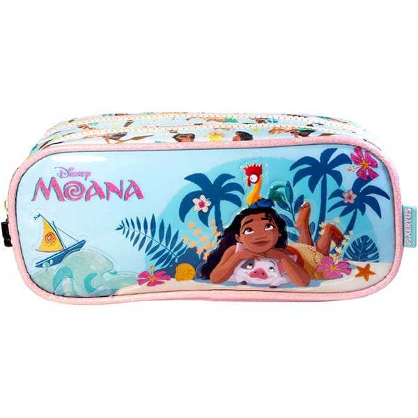 Estojo escolar duplo em poliéster, Moana, 14786, Xeryus - PT 1 UN