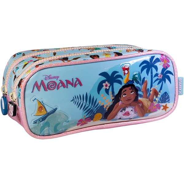 Estojo escolar duplo em poliéster, Moana, 14786, Xeryus - PT 1 UN