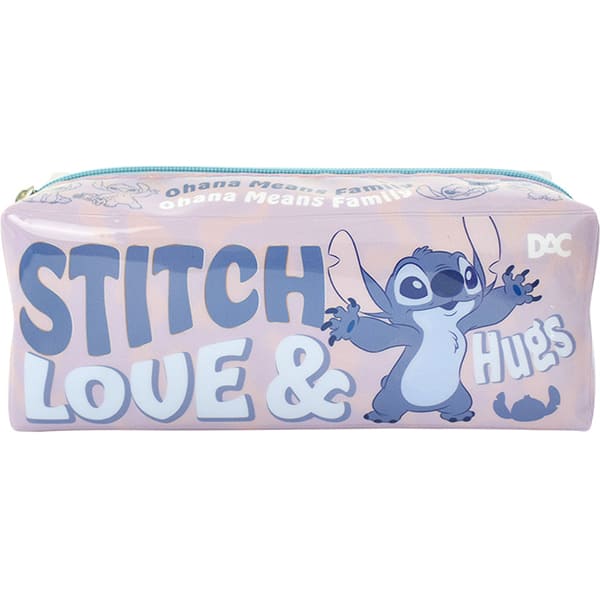 Estojo Escolar Stitch rosa em PVC, 4671, DAC - PT 1 UN