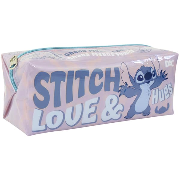 Estojo Escolar Stitch rosa em PVC, 4671, DAC - PT 1 UN