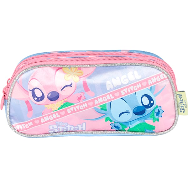 Estojo escolar em poliéster Stitch, Disney, Roxo, Luxcel - PT 1 UN