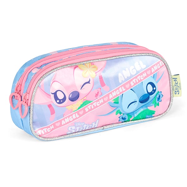 Estojo escolar em poliéster Stitch, Disney, Roxo, Luxcel - PT 1 UN