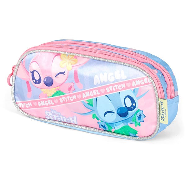 Estojo escolar em poliéster Stitch, Disney, Roxo, Luxcel - PT 1 UN