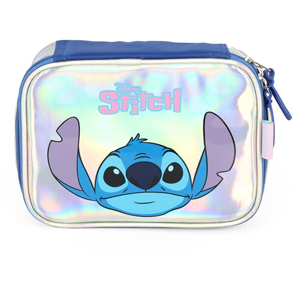 Estojo escolar em poliéster, Stitch, Prata, EI41684SC1, Luxcel - PT 1 UN