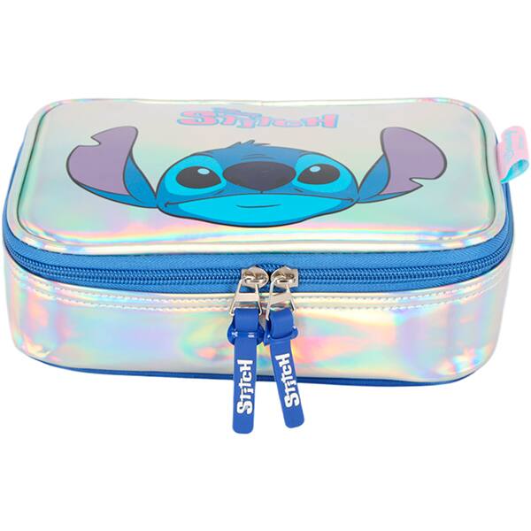 Estojo escolar em poliéster, Stitch, Prata, EI41684SC1, Luxcel - PT 1 UN