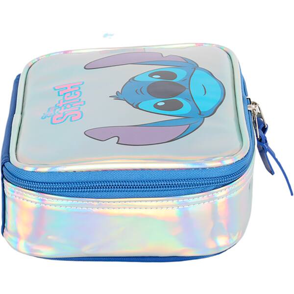 Estojo escolar em poliéster, Stitch, Prata, EI41684SC1, Luxcel - PT 1 UN