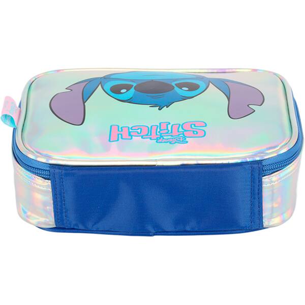 Estojo escolar em poliéster, Stitch, Prata, EI41684SC1, Luxcel - PT 1 UN