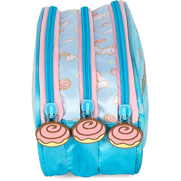 Estojo escolar em poliéster Hello Kitty e amigos, Cinnamoroll, Azul, Luxcel - PT 1 UN