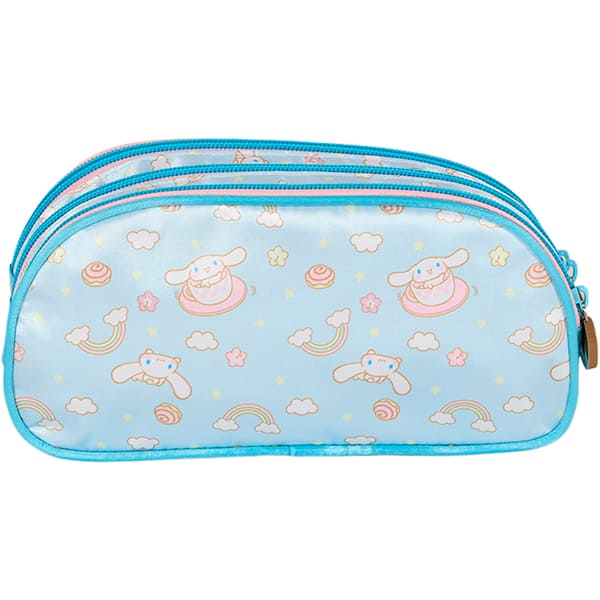 Estojo escolar em poliéster Hello Kitty e amigos, Cinnamoroll, Azul, Luxcel - PT 1 UN