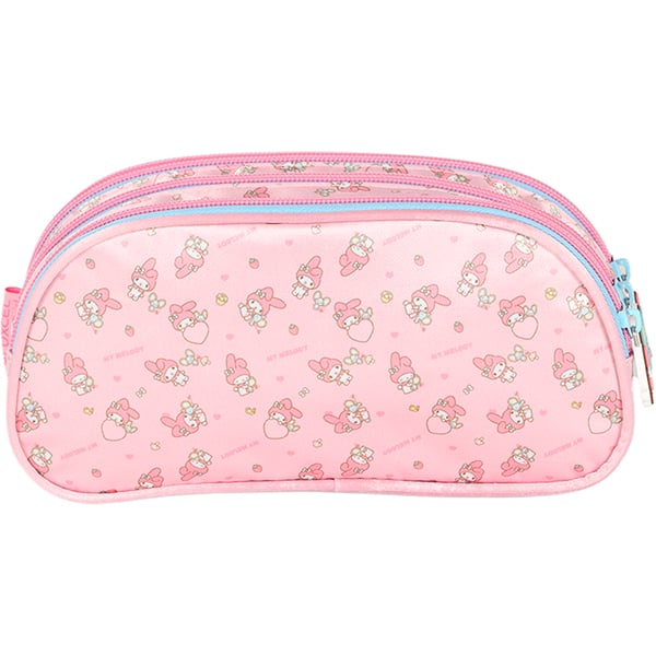 Estojo escolar triplo Hello Kitty e amigos, My Melody, Rosa, Luxcel - PT 1 UN Estojo escolar triplo Hello Kitty e amigos, My Melody, Rosa, Luxcel - PT 1 UN