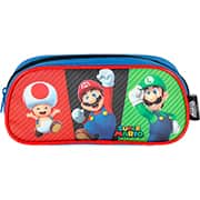 Estojo escolar em poliéster, Mario Bros, EI42534MO0200U, Luxcel - PT 1 UN