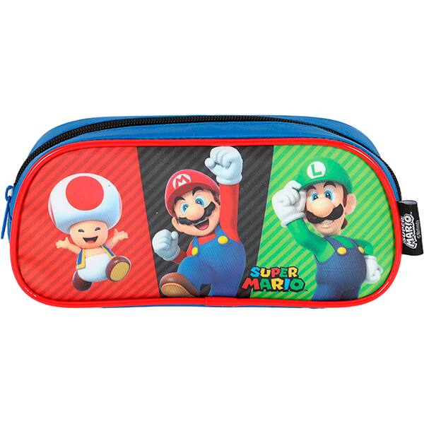 Estojo escolar em poliéster, Mario Bros, EI42534MO0200U, Luxcel - PT 1 UN