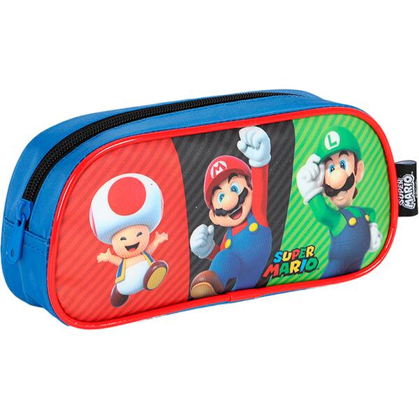 Estojo escolar em poliéster, Mario Bros, EI42534MO0200U, Luxcel - PT 1 UN