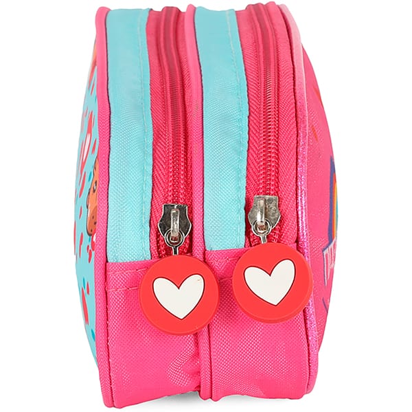 Estojo escolar duplo, Up4You Capivara, Rosa, Luxcel - PT 1 UN