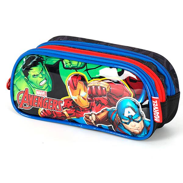 Estojo escolar em poliéster Avengers, Azul, EI42355AG0, Luxcel - PT 1 UN