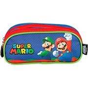 Estojo escolar triplo em poliéster, Mario Bros, EI42545MO0200U, Luxcel - PT 1 UN