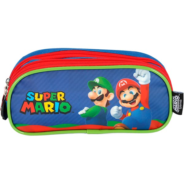 Estojo escolar triplo em poliéster, Mario Bros, EI42545MO0200U, Luxcel - PT 1 UN Estojo escolar triplo em poliéster, Mario Bros, EI42545MO0200U, Luxcel - PT 1 UN