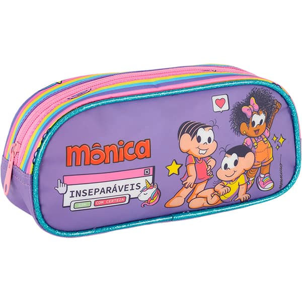 Estojo escolar Turma da Mônica, Lilás, EI42484MN2800U, Luxcel - PT 1 UN Estojo escolar Turma da Mônica, Lilás, EI42484MN2800U, Luxcel - PT 1 UN