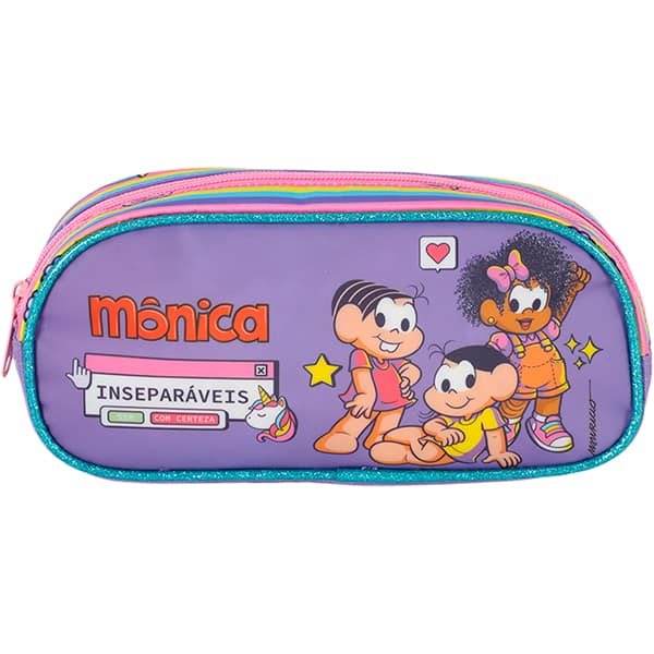 Estojo escolar Turma da Mônica, Lilás, EI42484MN2800U, Luxcel - PT 1 UN Estojo escolar Turma da Mônica, Lilás, EI42484MN2800U, Luxcel - PT 1 UN