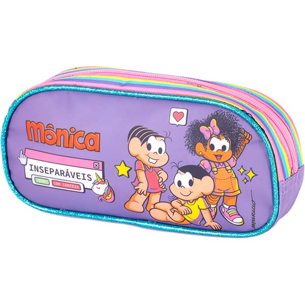 Estojo escolar Turma da Mônica, Lilás, EI42484MN2800U, Luxcel - PT 1 UN Estojo escolar Turma da Mônica, Lilás, EI42484MN2800U, Luxcel - PT 1 UN