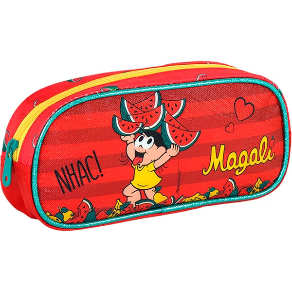 Estojo escolar Turma da Mônica, Magali, EI42484MN0400U, Luxcel - PT 1 UN Estojo escolar Turma da Mônica, Magali, EI42484MN0400U, Luxcel - PT 1 UN