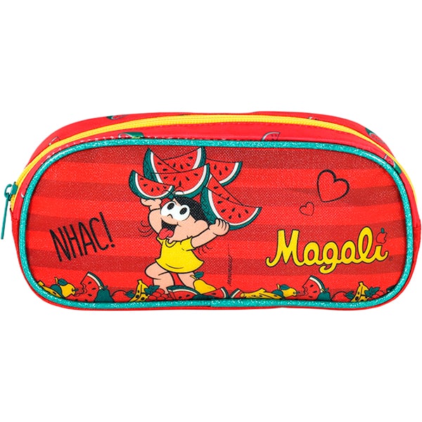 Estojo escolar Turma da Mônica, Magali, EI42484MN0400U, Luxcel - PT 1 UN Estojo escolar Turma da Mônica, Magali, EI42484MN0400U, Luxcel - PT 1 UN