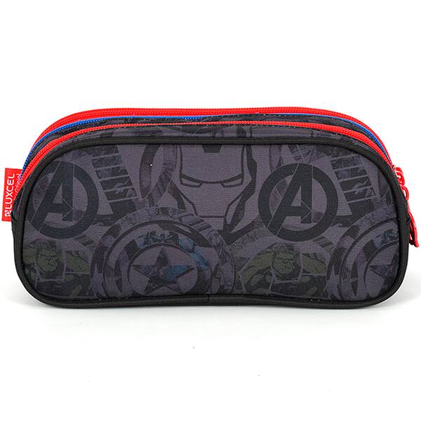 Estojo escolar em poliéster Avengers, Preto, EI42355AG0, Luxcel - PT 1 UN