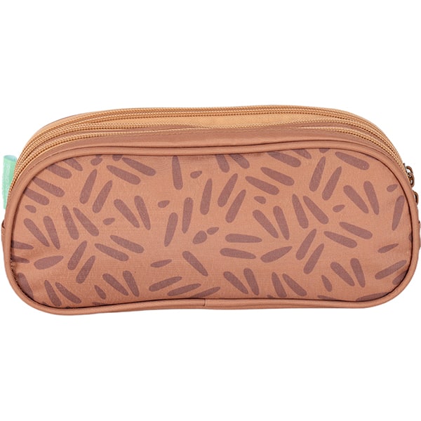 Estojo escolar em poliéster Up4you Capivara, Marrom, Luxcel - PT 1 UN