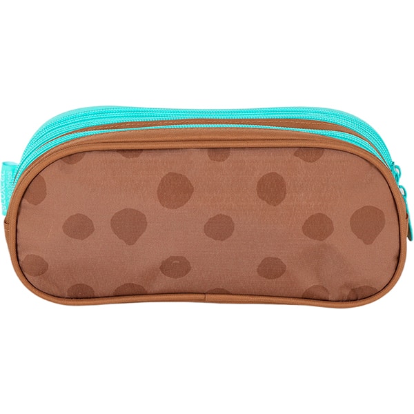 Estojo escolar em poliéster Up4you Capivara, Verde, Luxcel - PT 1 UN