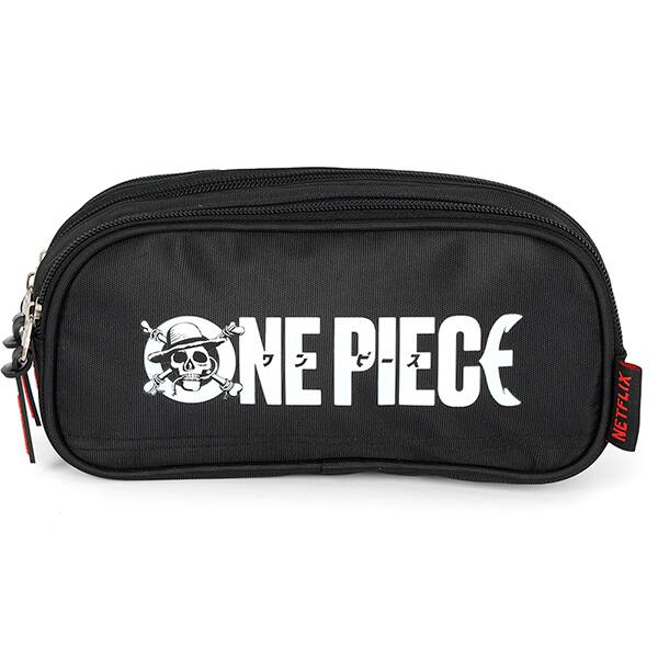 Estojo escolar em poliéster One Piece, Preto, ET49806OP0600U, Luxcel - PT 1 UN