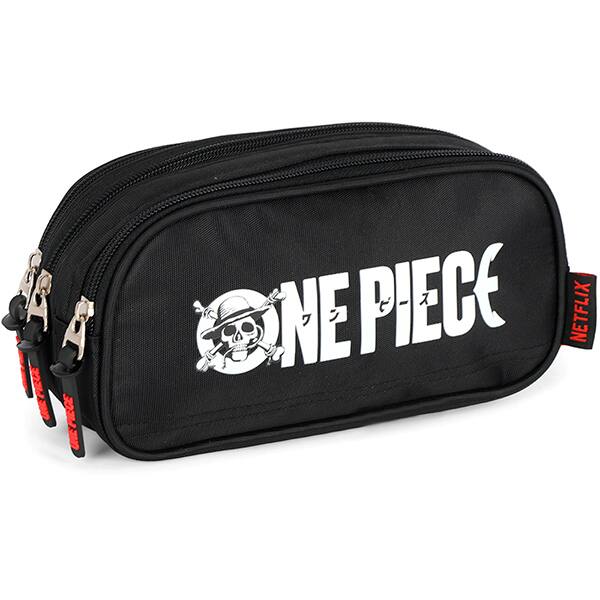 Estojo escolar em poliéster One Piece, Preto, ET49806OP0600U, Luxcel - PT 1 UN