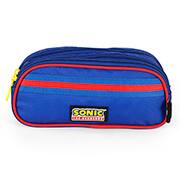 Estojo escolar triplo em poliéster, Sonic, Azul, ET49823SO0, Luxcel - PT 1 UN