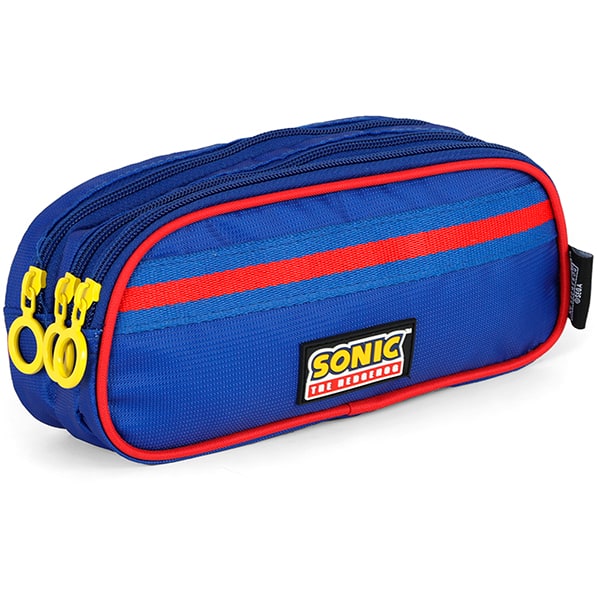 Estojo escolar triplo em poliéster, Sonic, Azul, ET49823SO0, Luxcel - PT 1 UN Estojo escolar triplo em poliéster, Sonic, Azul, ET49823SO0, Luxcel - PT 1 UN