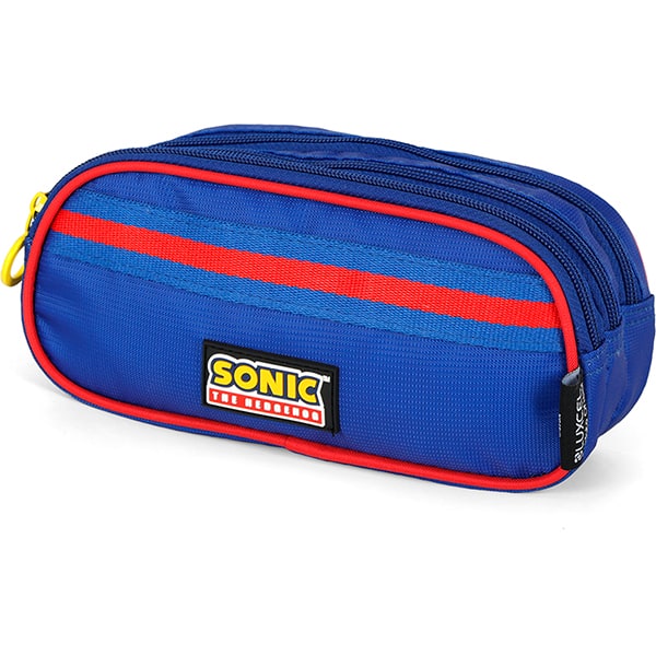 Estojo escolar triplo em poliéster, Sonic, Azul, ET49823SO0, Luxcel - PT 1 UN Estojo escolar triplo em poliéster, Sonic, Azul, ET49823SO0, Luxcel - PT 1 UN