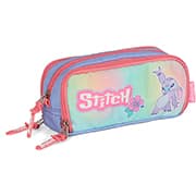Estojo escolar triplo, Stitch, Rosa, Luxcel - PT 1 UN