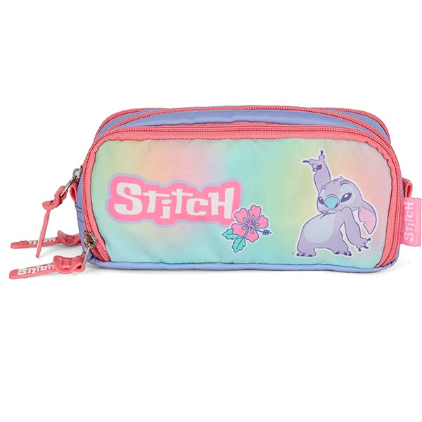 Estojo escolar triplo, Stitch, Rosa, Luxcel - PT 1 UN Estojo escolar triplo, Stitch, Rosa, Luxcel - PT 1 UN