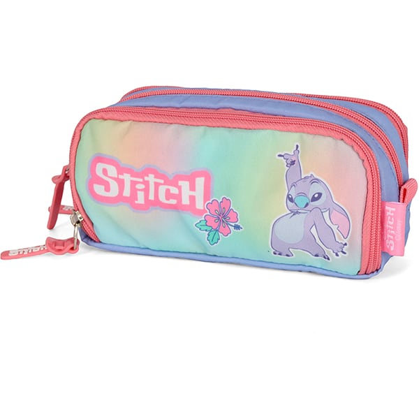 Estojo escolar triplo, Stitch, Rosa, Luxcel - PT 1 UN Estojo escolar triplo, Stitch, Rosa, Luxcel - PT 1 UN