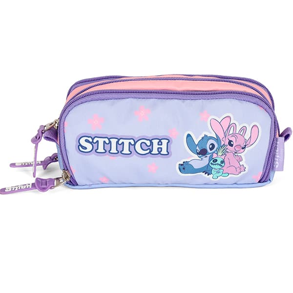 Estojo escolar triplo, Stitch Roxo, Luxcel - PT 1 UN Estojo escolar triplo, Stitch Roxo, Luxcel - PT 1 UN