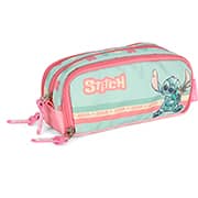 Estojo escolar triplo Stitch, Verde, Luxcel - PT 1 UN