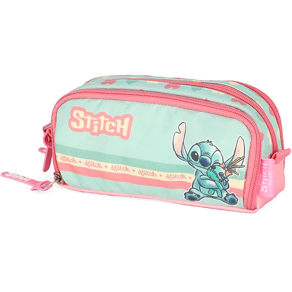 Estojo escolar triplo Stitch, Verde, Luxcel - PT 1 UN Estojo escolar triplo Stitch, Verde, Luxcel - PT 1 UN