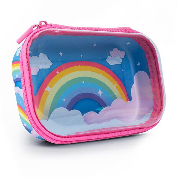 Estojo escolar EVA Clear Top, Arco-íris, CTSB-2, Zipit - PT 1 UN